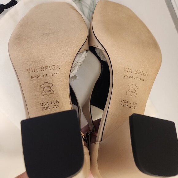 New Via Spiga Eladine Leather Sandals. Sand/Cream. NIB. Size 7.5 - Picture 10 of 11
